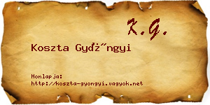 Koszta Gyöngyi névjegykártya